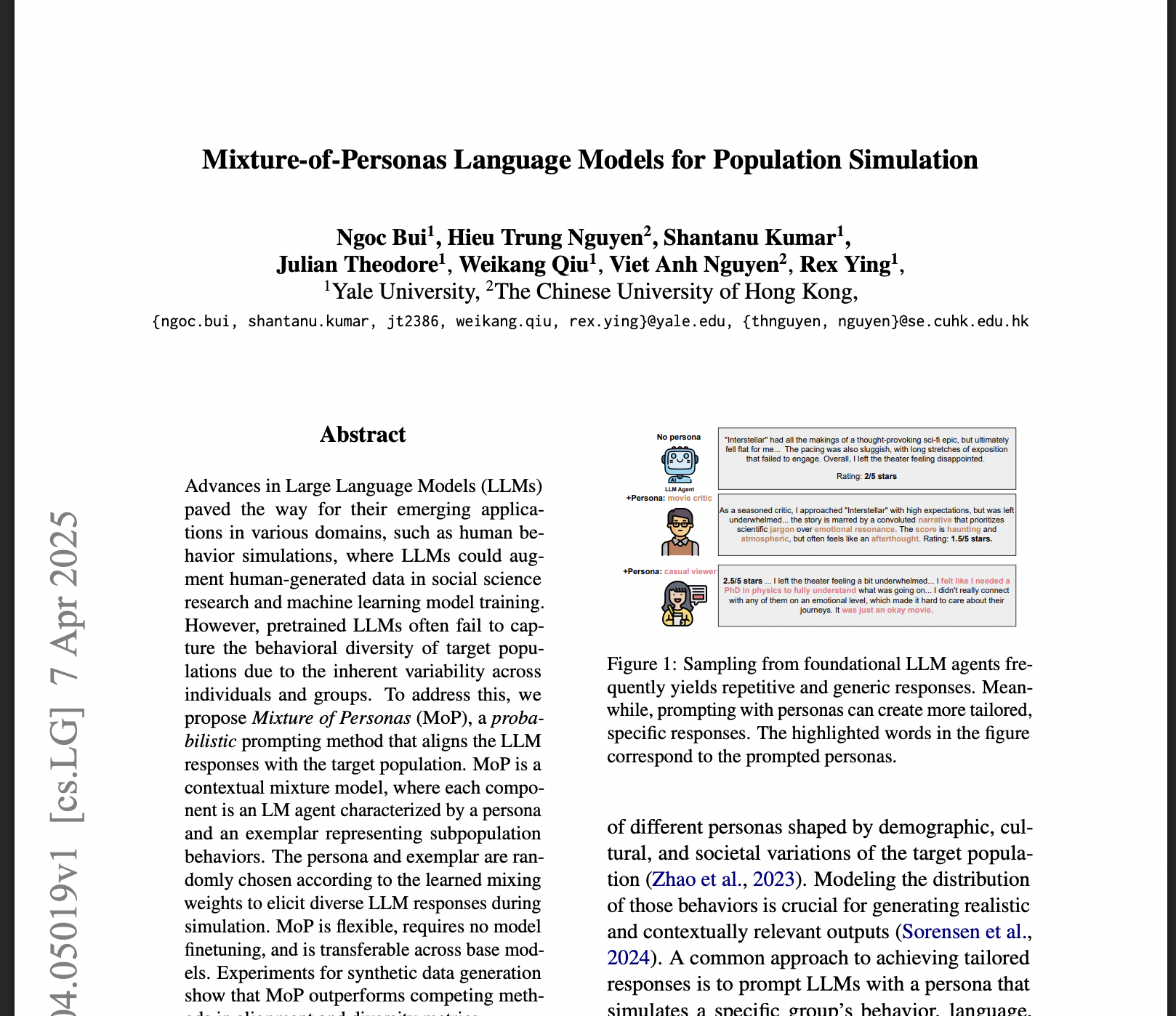 Mixture-of-Personas Language Models for Population Simulation