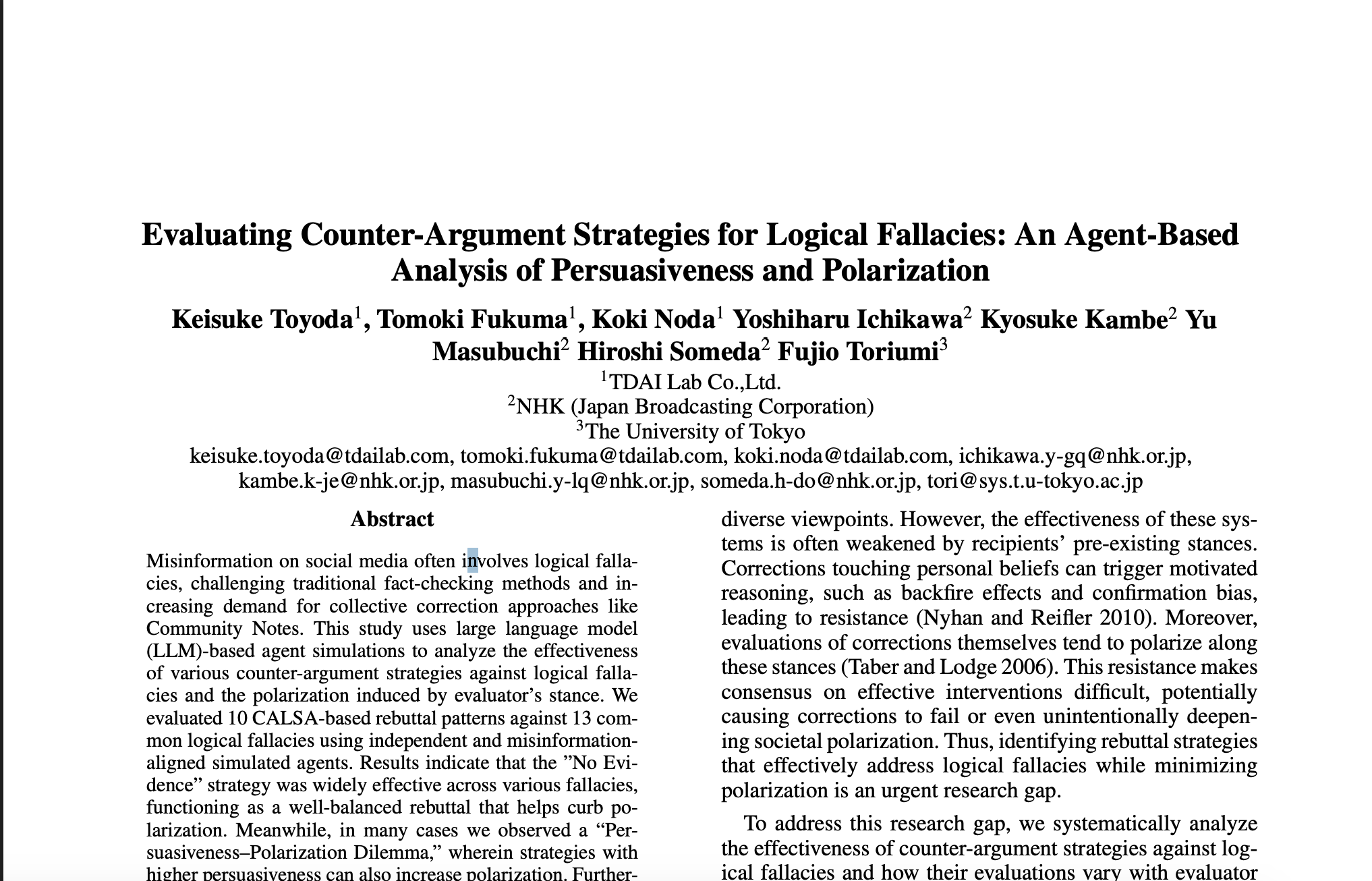 Evaluating Counter-Argument Strategies for Logical Fallacies: An Agent-Based Analysis of Persuasiveness and Polarization