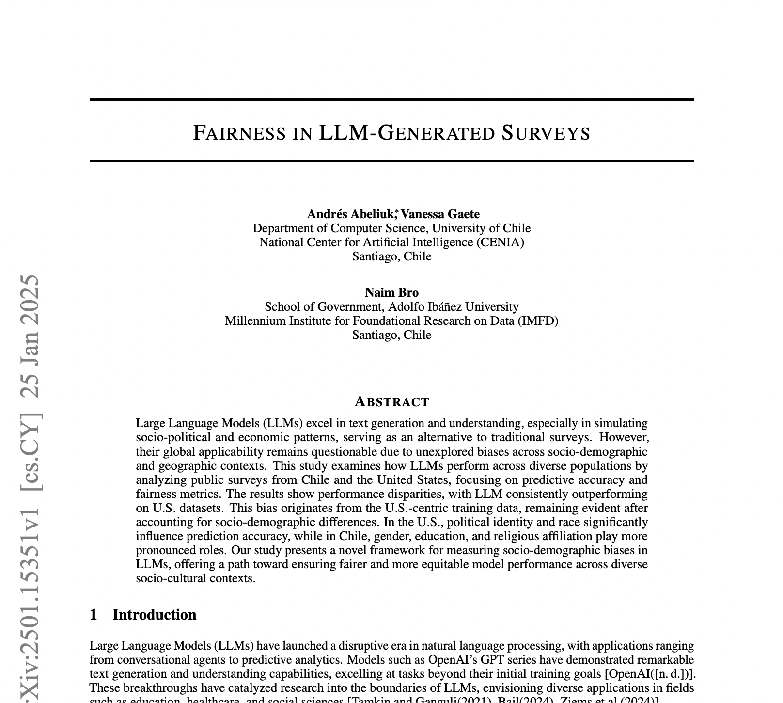 Fairness in LLM-generated Surveys