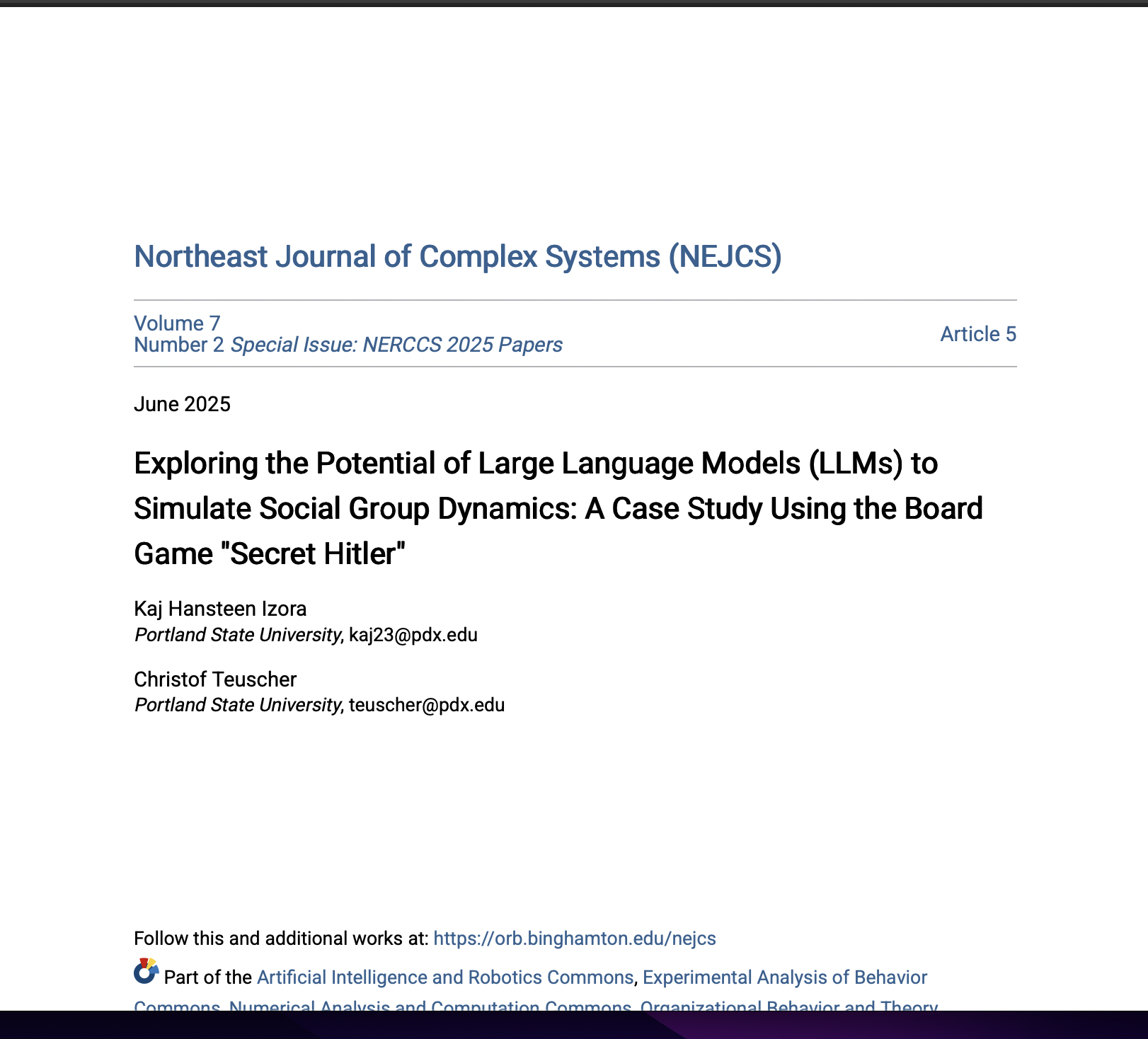 Exploring the Potential of Large Language Models (llms) to Simulate Social Group Dynamics: a Case Study Using the Board Game "secret Hitler"