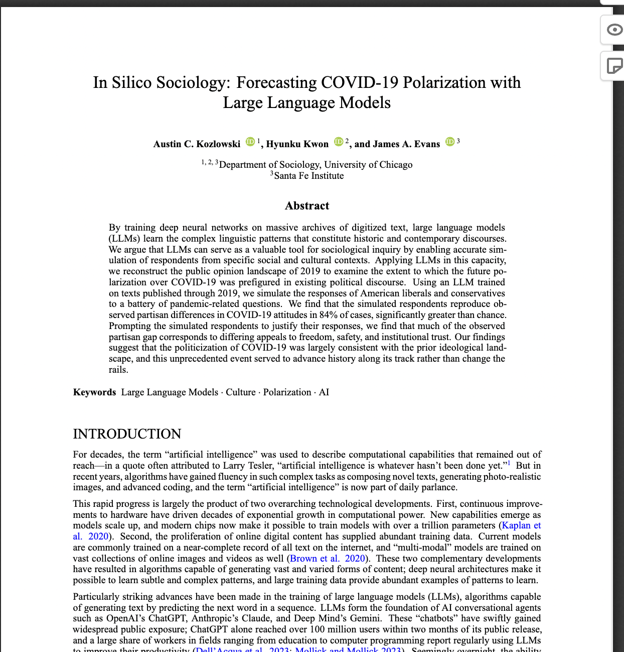 In Silico Sociology: Forecasting COVID-19 Polarization with Large Language Models