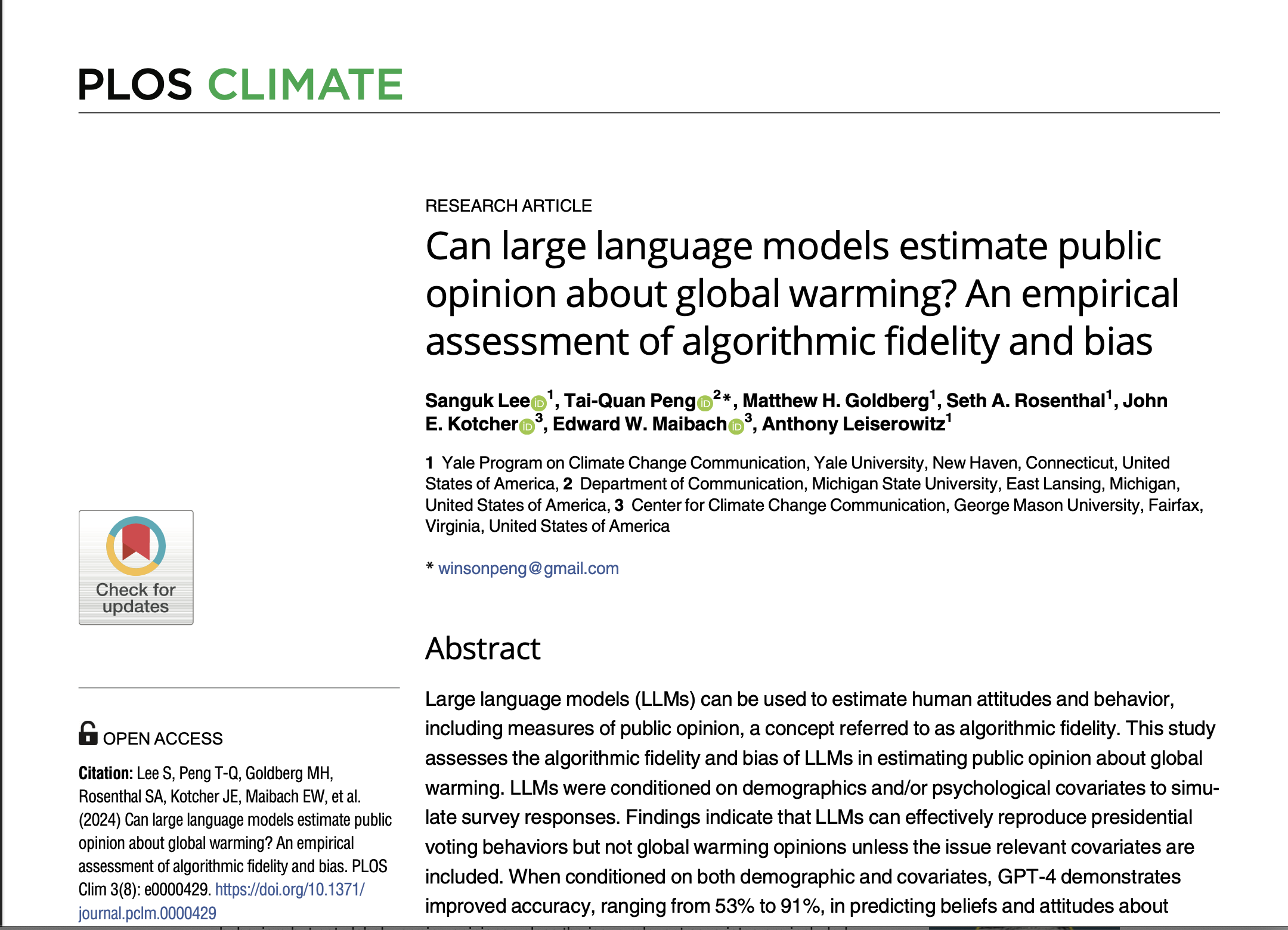 Can Large Language Models Estimate Public Opinion About Global Warming? An Empirical Assessment of Algorithmic Fidelity and Bias