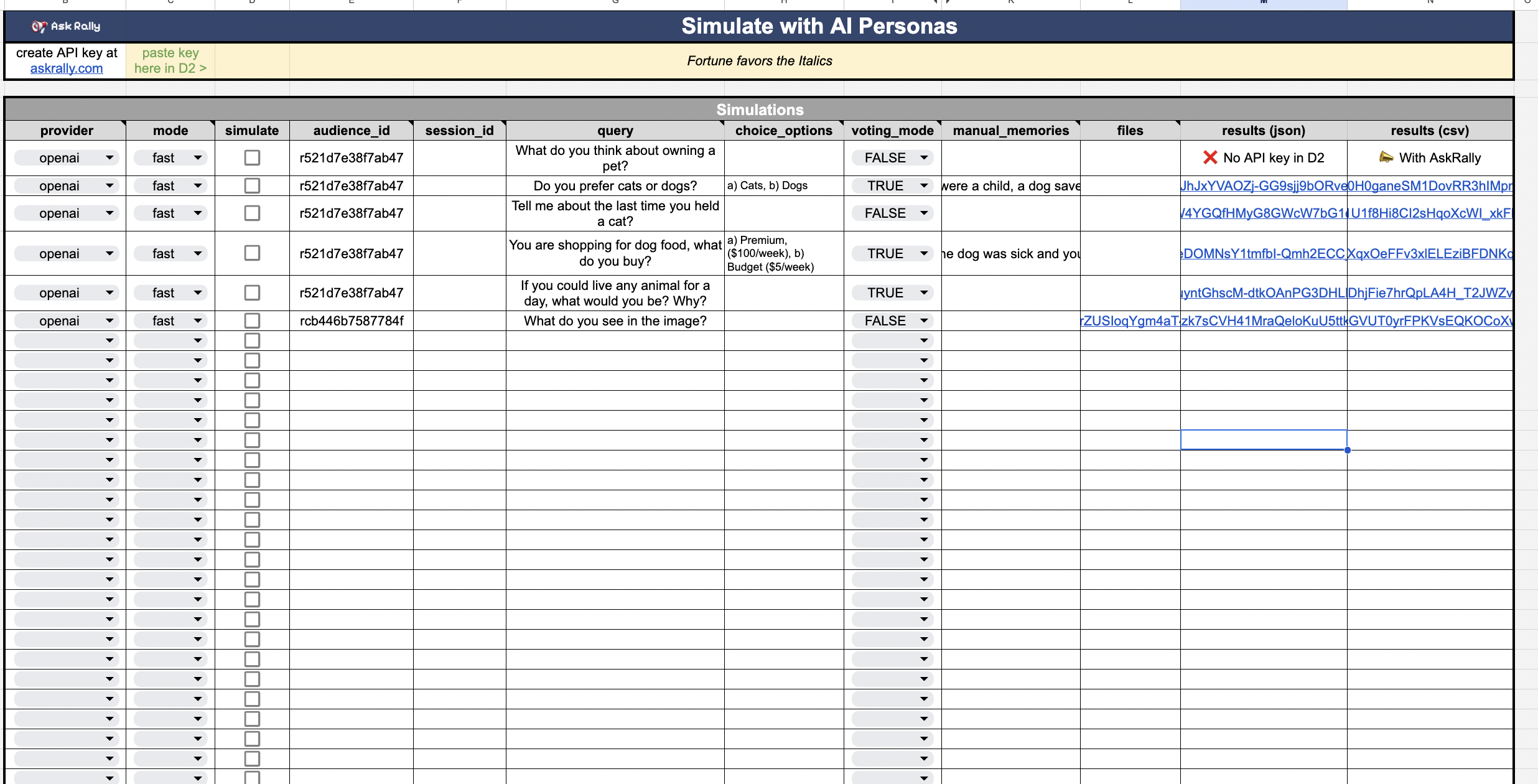 AskRally Google Sheet Template: Setup Guide